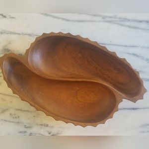 Vintage MCM HAWAII Genuine MonkeyPod 2-sided Wooden Serving Dish